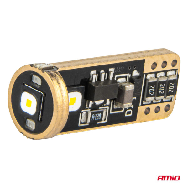 Amio ΛΑΜΠΑΚΙΑ T10 W5W 12V/24V LED CAN-BUS 3xSMD 3838 ΛΕΥΚΟ 5500K ΑΜΙΟ - 2 ΤΕΜ. - Image 4