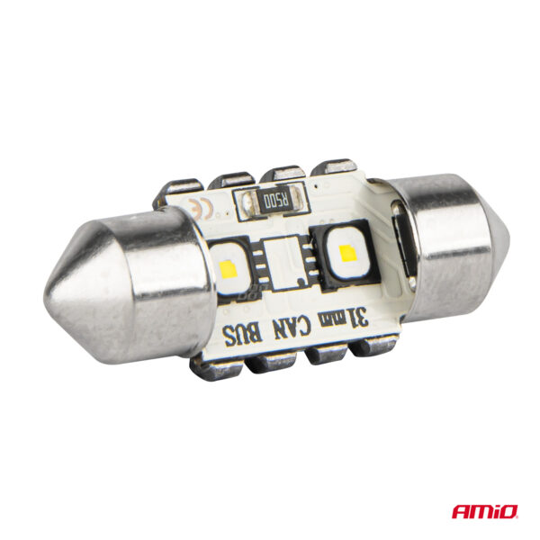 Amio ΛΑΜΠΑΚΙΑ ΠΛΑΦΟΝΙΕΡΑΣ 31mm 12/24V C5W 5500K 12xSMD 3838 CAN-BUS FESTOON (ΛΕΥΚΟ) ΑΜΙΟ - 2 ΤΕΜ. - Image 4