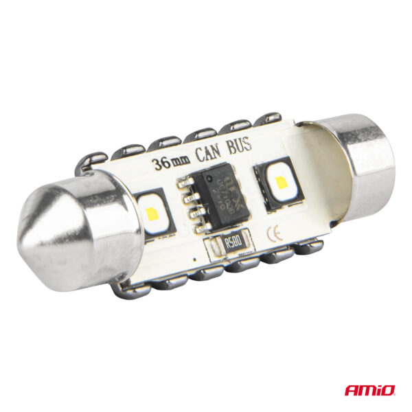 Amio ΛΑΜΠΑΚΙΑ ΠΛΑΦΟΝΙΕΡΑΣ 36mm 12/24V C5W 5500K 12xSMD 3838 CAN-BUS FESTOON (ΛΕΥΚΟ) ΑΜΙΟ - 2 ΤΕΜ. - Image 4