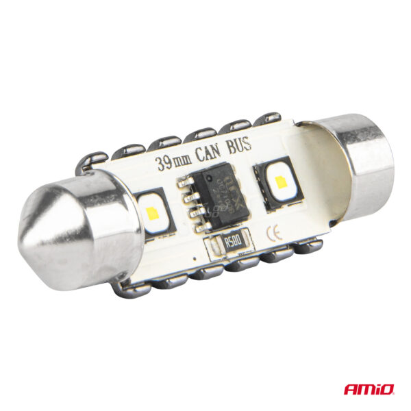 Amio ΛΑΜΠΑΚΙΑ ΠΛΑΦΟΝΙΕΡΑΣ 39mm 12/24V C5W 5500K 12xSMD 3838 CAN-BUS FESTOON (ΛΕΥΚΟ) ΑΜΙΟ - 2 ΤΕΜ. - Image 4