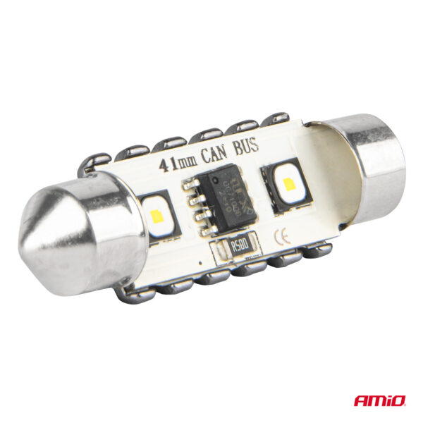 Amio ΛΑΜΠΑΚΙΑ ΠΛΑΦΟΝΙΕΡΑΣ 41mm 12/24V C5W 5500K 12xSMD 3838 CAN-BUS FESTOON (ΛΕΥΚΟ) ΑΜΙΟ - 2 ΤΕΜ. - Image 4