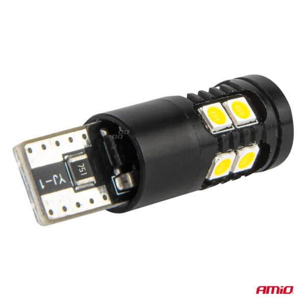 Amio ΛΑΜΠΑΚΙΑ T10 W5W 12V/24V LED CAN-BUS 13xSMD 3030 ΛΕΥΚΟ 5500K ΑΜΙΟ - 2 ΤΕΜ. - Image 3
