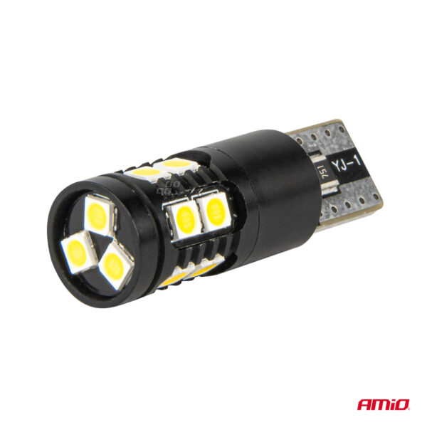 Amio ΛΑΜΠΑΚΙΑ T10 W5W 12V/24V LED CAN-BUS 13xSMD 3030 ΛΕΥΚΟ 5500K ΑΜΙΟ - 2 ΤΕΜ. - Image 4