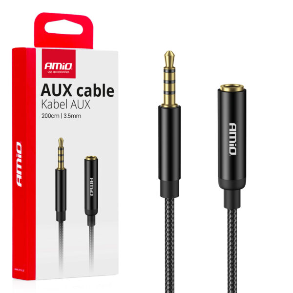 Amio ΚΑΛΩΔΙΟ ΣΥΝΔΕΣΗΣ AUX MINI JACK ΑΠΟ ΑΡΣΕΝΙΚΟ 3.5mm ΣΕ ΘΗΛΥΚΟ 3.5mm 2m AMIO - 1 Τεμ.