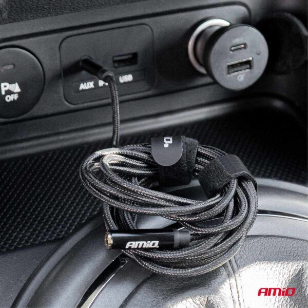 Amio ΚΑΛΩΔΙΟ ΣΥΝΔΕΣΗΣ AUX MINI JACK ΑΠΟ ΑΡΣΕΝΙΚΟ 3.5mm ΣΕ ΘΗΛΥΚΟ 3.5mm 2m AMIO - 1 Τεμ. - Image 2