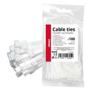 Amio ΔΕΜΑΤΙΚΑ/ΔΕΤΙΚΑ ΚΑΛΩΔΙΩΝ TIE WRAP (ΤΑΙΡΑΠ) 2.5 x 100mm (ΛΕΥΚΟ)  ΑΜΙΟ - 100 ΤΕΜ.