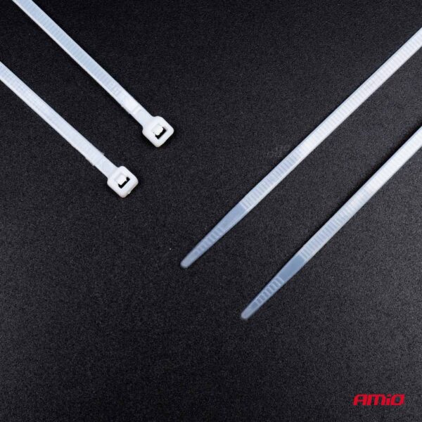 Amio ΔΕΜΑΤΙΚΑ/ΔΕΤΙΚΑ ΚΑΛΩΔΙΩΝ TIE WRAP (ΤΑΙΡΑΠ) 2.5 x 150mm (ΛΕΥΚΟ)  ΑΜΙΟ - 100 ΤΕΜ. - Image 4