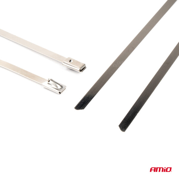 Amio ΔΕΜΑΤΙΚΑ/ΔΕΤΙΚΑ ΚΑΛΩΔΙΩΝ TIE WRAP (ΤΑΙΡΑΠ) ΜΕΤΑΛΛΙΚΑ 4,6 x 200mm ΑΜΙΟ - 100 ΤΕΜ. - Image 3