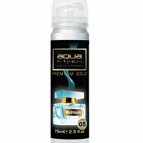 Aqua ΑΡΩΜΑΤΙΚΟ ΑΥΤΟΚΙΝΗΤΟΥ ΣΕ ΣΠΡΕΙ (SPRAY) ΜΕ ΑΡΩΜΑ BILLION PREMIUM GOLD SERIES 75ml AQUA – 1 TEM.