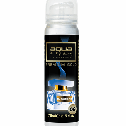 Aqua ΑΡΩΜΑΤΙΚΟ ΑΥΤΟΚΙΝΗΤΟΥ ΣΕ ΣΠΡΕΙ (SPRAY)  ΜΕ ΑΡΩΜΑ D.CABANA PREMIUM GOLD  SERIES 75ml AQUA – 1 TEM.