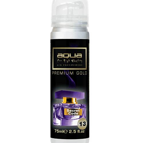 Aqua ΑΡΩΜΑΤΙΚΟ ΑΥΤΟΚΙΝΗΤΟΥ ΣΕ ΣΠΡΕΙ (SPRAY)  ΜΕ ΑΡΩΜΑ SECRET CODE PREMIUM GOLD SERIES 75ml AQUA – 1 TEM.