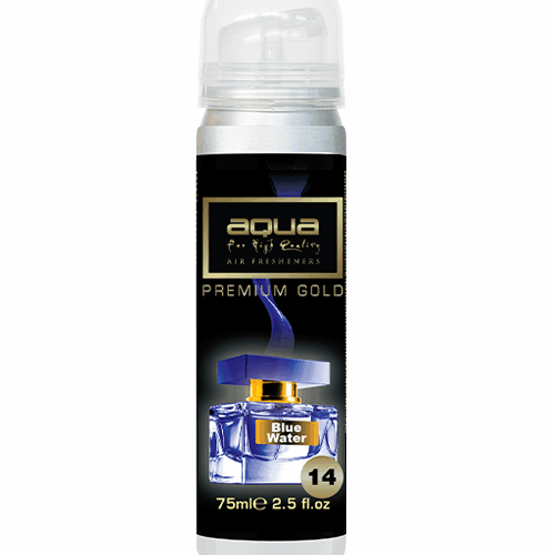 Aqua ΑΡΩΜΑΤΙΚΟ ΑΥΤΟΚΙΝΗΤΟΥ ΣΕ ΣΠΡΕΙ (SPRAY)  ΜΕ ΑΡΩΜΑ BLUE WATER PREMIUM GOLD SERIES 75ml AQUA – 1 TEM.