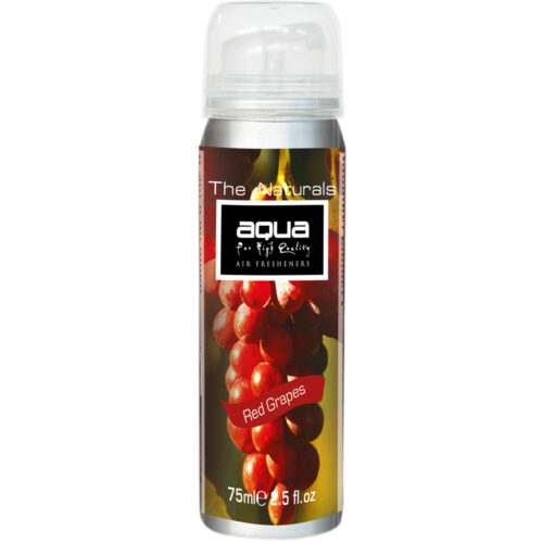 Aqua ΑΡΩΜΑΤΙΚΟ ΑΥΤΟΚΙΝΗΤΟΥ ΣΕ ΣΠΡΕΙ (SPRAY) ΜΕ ΑΡΩΜΑ ΚΟΚΚΙΝΟ ΣΤΑΦΥΛΙ (RED GRAPES) FRUITS SERIES 75ml AQUA – 1 TEM.