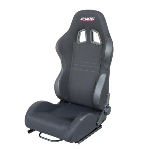 Simoni Racing ΚΑΘΙΣΜΑ JENSON ΑΝΑΚΛΙΝΟΜΕΝΟ ΜΑΥΡΟ ΜΕ ΔΕΡΜΑ ΣΤΙΣ ΑΚΡΕΣ (ΜΕ ΣΙΔΗΡΟΔΡΟΜΟ)