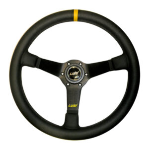 Luisi ΤΙΜΟΝΙ MIRAGE CORSA 350mm ΒΑΘΟΣ 75mm ΔΕΡΜΑΤΙΝΟ ΜΑΥΡΟ LUISI