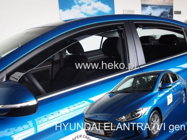 Heko ΑΝΕΜΟΘΡΑΥΣΤΕΣ ΓΙΑ HYUNDAI ELANTRA 4D 2016+ ΣΕΤ ΑΥΤΟΚΙΝΗΤΟΥ ΑΠΟ ΕΥΚΑΜΠΤΟ ΦΙΜΕ ΠΛΑΣΤΙΚΟ HEKO - 4 ΤΕΜ.