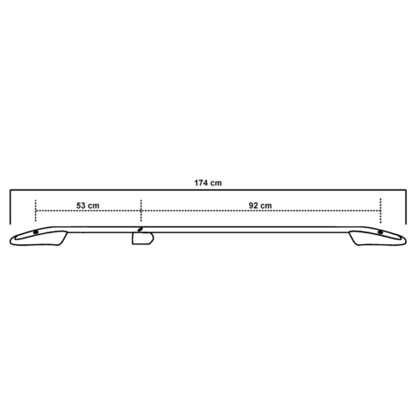 Omtec ΜΠΑΡΕΣ ΟΡΟΦΗΣ ΓΙΑ FIAT DOBLO 2010-2022 / OPEL COMBO 2010+-2018 ΠΑΡΑΛΛΗΛΕΣ ΑΛΟΥΜΙΝΙΟΥ L1 ΜΑΥΡΕΣ - Image 2