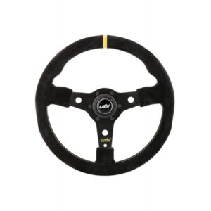 Luisi ΤΙΜΟΝΙ RACING CORSA 350mm ΤΡΙΑΚΤΙΝΟ ΣΟΥΕΤ ΜΑΥΡΟ LUISI