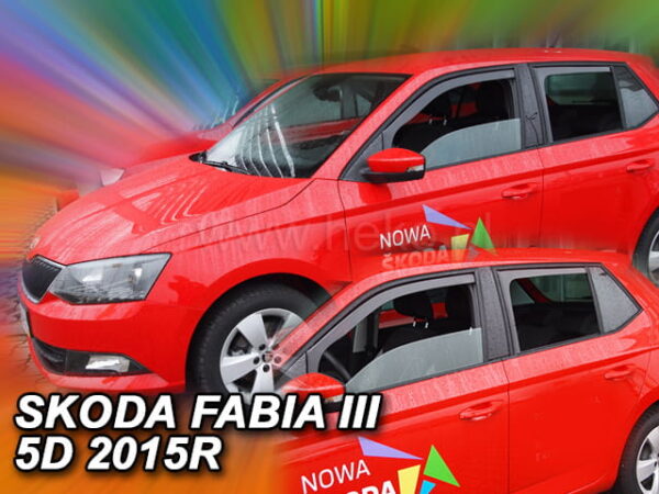 Heko ΑΝΕΜΟΘΡΑΥΣΤΕΣ ΓΙΑ SKODA FABIA III 5D 2014+  HTB ΜΑΚΡΥ ΣΕΤ ΑΥΤΟΚΙΝΗΤΟΥ ΑΠΟ ΕΥΚΑΜΠΤΟ ΦΙΜΕ ΠΛΑΣΤΙΚΟ HEKO - 4 ΤΕΜ.