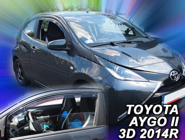 Heko ΑΝΕΜΟΘΡΑΥΣΤΕΣ ΓΙΑ TOYOTA AYGO 3D 2014+   ΖΕΥΓΑΡΙ ΑΥΤΟΚΙΝΗΤΟΥ ΑΠΟ ΕΥΚΑΜΠΤΟ ΦΙΜΕ ΠΛΑΣΤΙΚΟ HEKO - 2 ΤΕΜ.