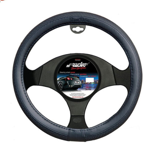 Simoni Racing ΚΑΛΥΜΜΑ ΤΙΜΟΝΙΟΥ TOTAL BLACK SMALL ΜΑΥΡΟ ΔΕΡΜΑΤΙΝΟ 35-37cm