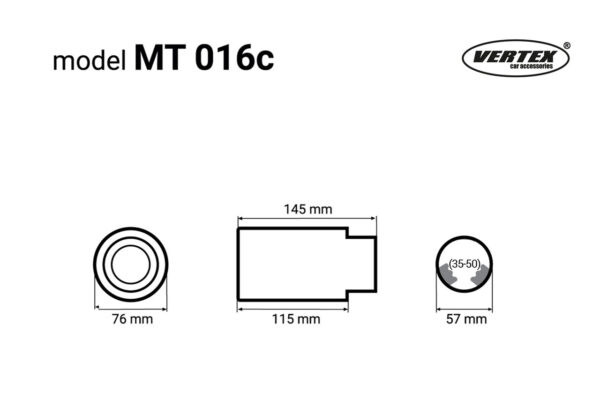 Amio ΑΚΡΟ (ΜΠΟΥΚΑ) ΕΞΑΤΜΙΣΗΣ MT016C 35-57mm (ΜΗΚΟΣ: 145mm) AMiO - 1 ΤΕΜ. - Image 3