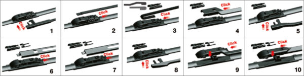 OtoTop Υαλοκαθαριστήρας νέου τύπου ALL-IN-ONE 43 cm με μονό αντάπτορα γενικής χρήσης για 10 τύπους μπράτσων OTOTOP - 1 τεμάχιο - Image 2