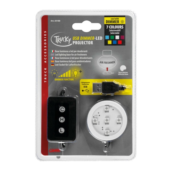 Lampa ΒΑΣΗ ΦΩΤΙΖΟΜΕΝΗ ΑΡΩΜΑΤΙΚΟΥ TRUCKY 10/30V - 7 ΧΡΩΜΑΤΩΝ ΜΕ DIMMER (USB TYPE A / ΚΑΛΩΔΙΟ 150 cm) - Image 2