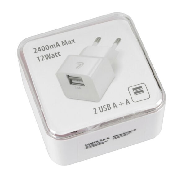 Lampa ΦΟΡΤΙΣΤΗΣ ME OIKIAKH ΠΡΙΖΑ 220/240V 12W 2400mA ΜΕ 2 ΘΥΡΕΣ USB (A+A) LAMPA - 1 ΤΕΜ - Image 3