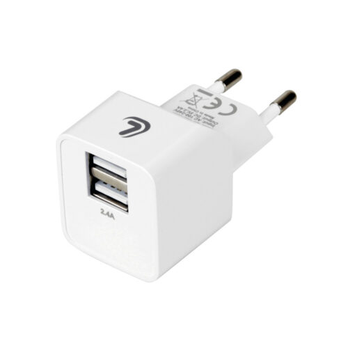 Lampa ΦΟΡΤΙΣΤΗΣ ME OIKIAKH ΠΡΙΖΑ 220/240V 12W 2400mA ΜΕ 2 ΘΥΡΕΣ USB (A+A) LAMPA – 1 ΤΕΜ