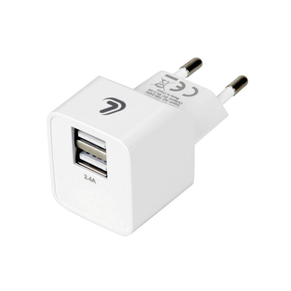 Lampa ΦΟΡΤΙΣΤΗΣ ME OIKIAKH ΠΡΙΖΑ 220/240V 12W 2400mA ΜΕ 2 ΘΥΡΕΣ USB (A+A) LAMPA - 1 ΤΕΜ