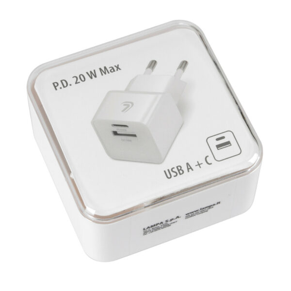 Lampa ΦΟΡΤΙΣΤΗΣ ME OIKIAKH ΠΡΙΖΑ 220/240V 20W  ΜΕ 2 ΘΥΡΕΣ USB (A+C) LAMPA - 1 ΤΕΜ. - Image 3