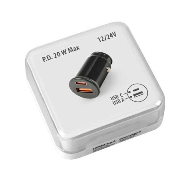 Lampa ΦΟΡΤΙΣΤΗΣ ΑΝΑΠΤΗΡΑ ΜΕ 2 ΘΥΡΕΣ USB TYPE A+ TYPE C 20W 12/24V 20W ESSENTIAL LINE LAMPA - 1ΤΕΜ. - Image 3