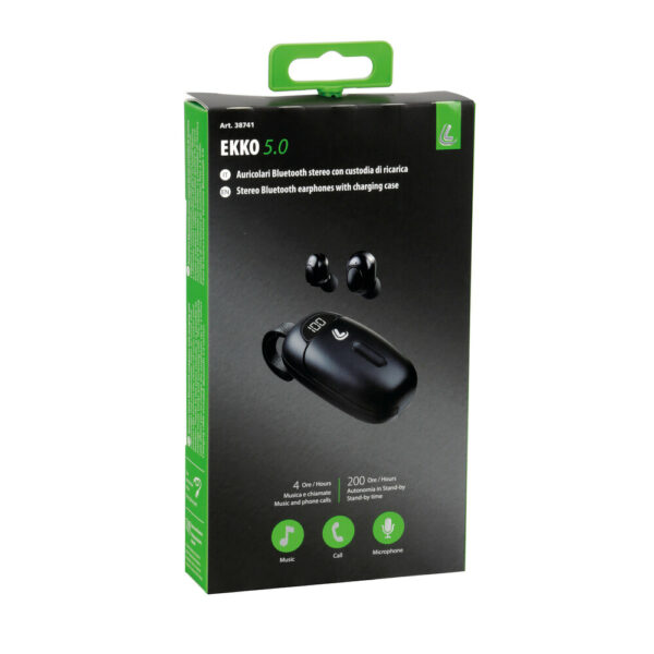 Lampa ΑΚΟΥΣΤΙΚΑ ΑΣΥΡΜΑΤΑ BLUETOOTH ΜΕ ΘΗΚΗ +ΚΑΛΩΔΙΟ ΦΟΡΤΙΣΗΣ USB(ΜΟΥΣΙΚΗ/ΚΛΗΣΕΙΣ/ΜΙΚΡΟΦΩΝΟ) ΜΑΥΡΟ EKKO5.0​ LAMPA - 1 TEM. - Image 4