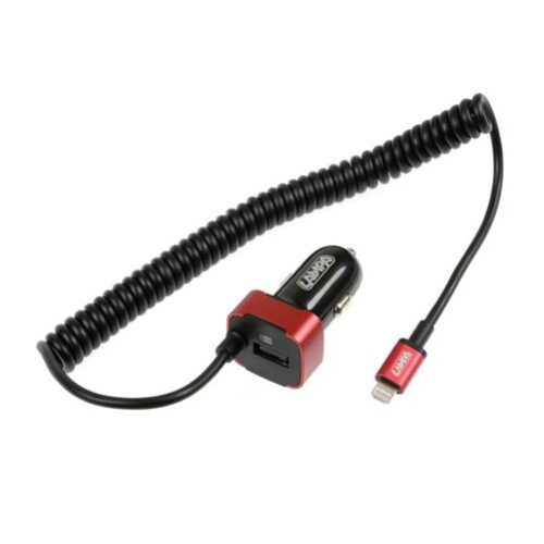 Lampa ΦΟΡΤΙΣΤΗΣ ΑΝΑΠΤΗΡΑ ΓΙΑ APPLE 12/24V 2500mA USB ΚΑΙ ΚΑΛΩΔΙΟ 150cm FAST CHARGE (ΚΟΚΚΙΝΟ)