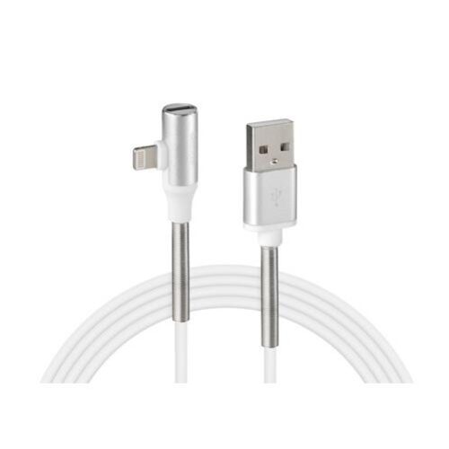 Lampa ΚΑΛΩΔΙΟ USB ΦΟΡΤΙΣΗΣ ΚΑΙ ΑΝΤΑΠΤΟΡΑΣ ΑΚΟΥΣΤΙΚΩΝ APPLE (8 PIN) 90 ΜΟΙΡΩΝ IRON SILVER LINE (100 cm)