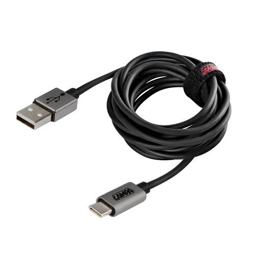Lampa ΚΑΛΩΔΙΟ ΦΟΡΤΙΣΗΣ ΚΑΙ ΣΥΓΧΡΟΝΙΣΜΟΥ USB TYPE C ULTRA SPEED 480MB/S 200cm SILVER LINE