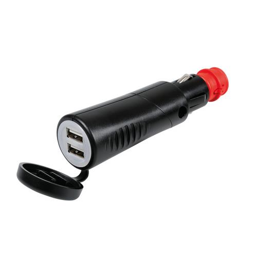 Lampa Φορτιστής Αναπτήρα με διπλό USB PLUG-IN EVO 90 μοίρες 12/24V 2,5A