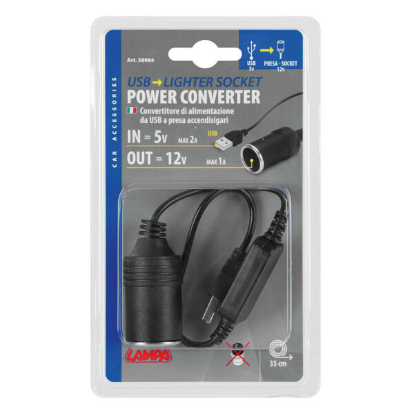 Lampa ΜΕΤΑΣΧΗΜΑΤΙΣΤΗΣ/ΑΝΤΑΠΤΟΡΑΣ ΑΠΟ USB 5V ΣΕ ΥΠΟΔΟΧΗ ΜΕ ΦΙΣ ΑΝΑΠΤΗΡΑ 12V ΚΑΙ ΚΑΛΩΔΙΟ 35cm ​​​ LAMPA - 1 ΤΕΜ - Image 2