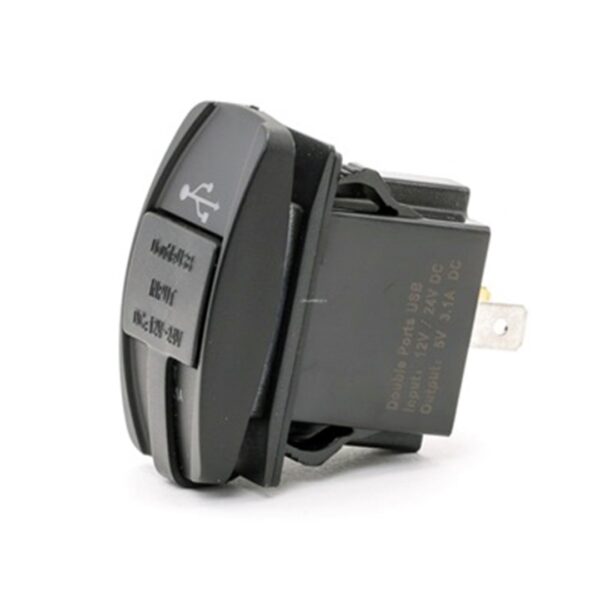 CarCommerce ΔΙΠΛΗ ΘΥΡΑ USB 12/24V - 5V - 3100mA ΜΕ ΚΑΠΑΚΙ ΣΕ ΠΛΑΙΣΙΟ ΔΙΑΚΟΠΤΗ - Image 3