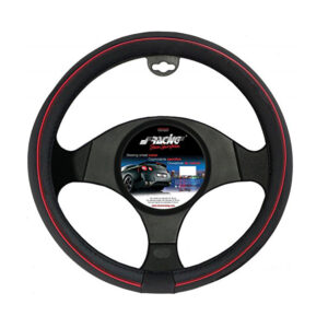 Simoni Racing ΚΑΛΥΜΜΑ ΤΙΜΟΝΙΟΥ SPEED ΜΑΥΡΟ ΜΕ ΚΟΚΚΙΝΗ ΡΙΓΑ 37-39cm