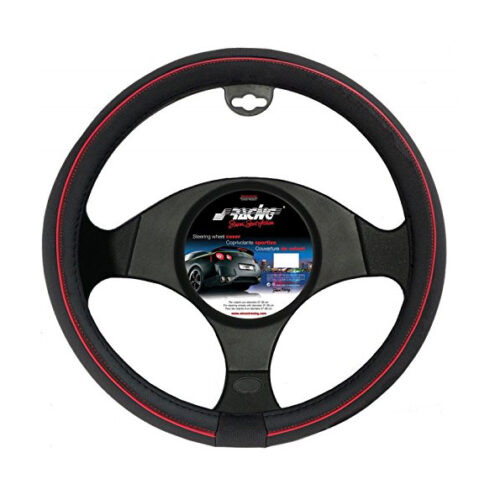Simoni Racing ΚΑΛΥΜΜΑ ΤΙΜΟΝΙΟΥ SPEED ΜΑΥΡΟ ΜΕ ΚΟΚΚΙΝΗ ΡΙΓΑ 37-39cm