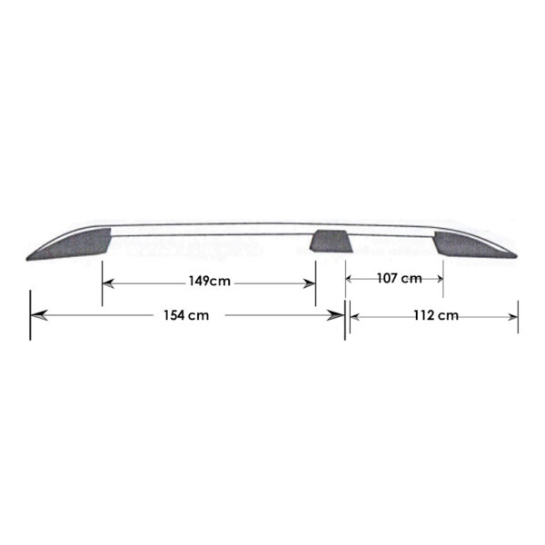 Omtec ΜΠΑΡΕΣ ΟΡΟΦΗΣ ΓΙΑ OPEL VIVARO 2014-2019/RENAULT TRAFIC 2014-2019 ΠΑΡΑΛΛΗΛΕΣ ΑΛΟΥΜΙΝΙΟΥ SOLID L2 OMTEC - 2 TEM. - Image 2