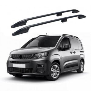 Omtec ΜΠΑΡΕΣ ΟΡΟΦΗΣ ΓΙΑ  OPEL COMBO / PEUGEOT PARTNER / RIFTER 2019+ ΠΑΡΑΛΛΗΛΕΣ ΑΛΟΥΜΙΝΙΟΥ L1 ΜΑΥΡΕΣ ΟMTEC - 2 TEM.