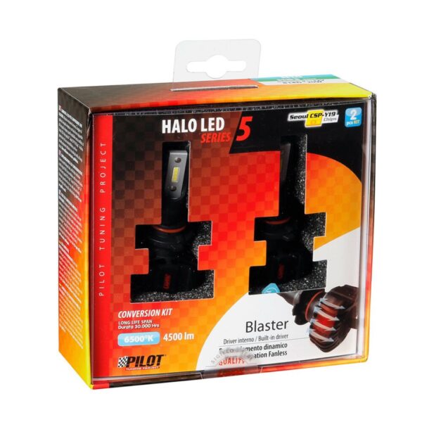 Lampa H10/HB3 9005 9-32V 6.500K 4.500lm 40W P20d HALO LED SERIE 5 BLASTER 8LED SEOUL 2ΤΕΜ. LED KIT - Image 3
