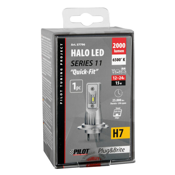 Lampa ΛΑΜΠΑ LED Η7 24V PX26d 6.500K 3.000lm 15W 6LED SEOUL CSP-Y19chips HALO LED SERIE 11 PLUG & BRITE  LAMPA - 1ΤΕΜ. - Image 2