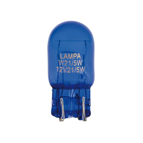 Lampa W21/5W 12V 21/5W W3x16q ΚΑΡΦΩΤΟ ΜΠΛΕ BLUE DYED-GLASS 2ΤΕΜ. BLISTER