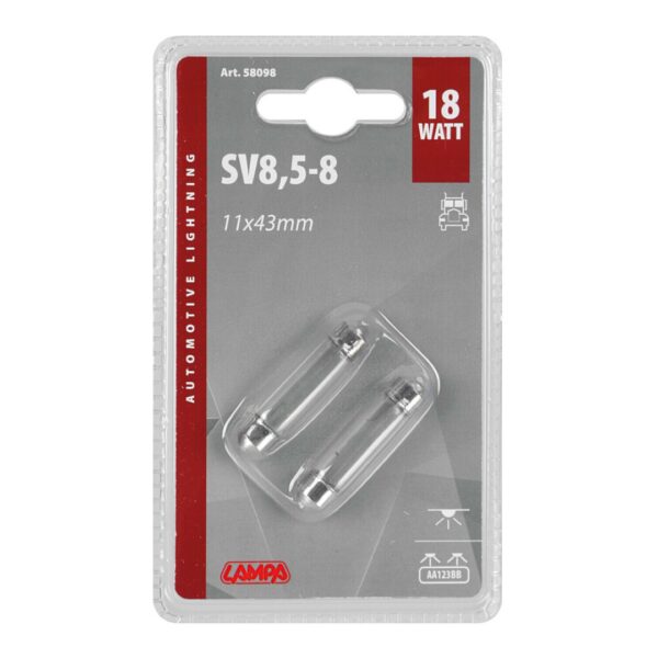 Lampa ΛΑΜΠΑΚΙΑ ΠΛΑΦΟΝΙΕΡΑΣ 24V 18W SV8,5-8 11x43mm STANDARD ΑΛΟΓΟΝΟΥ LAMPA - 2 ΤΕΜ. - Image 3