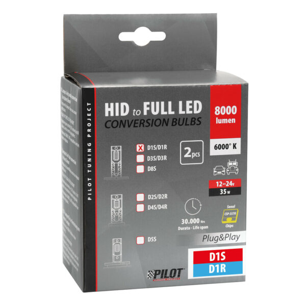 Lampa D1S/D1R 12/24V 35W 6.000K 8000lm LED SEOUL CSP-3570chips CAN BUS PLUG & PLAY LAMPA - 2ΤΕΜ. - Image 3