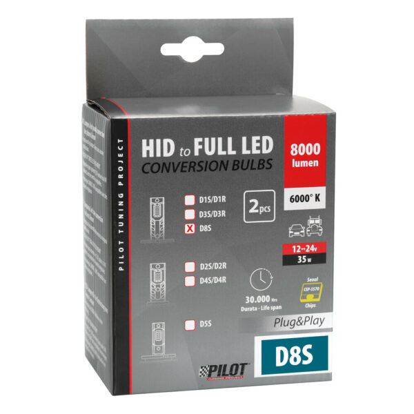 Lampa D8S 12/24V 35W 6.000K 8000lm LED SEOUL CSP-3570chips CAN BUS PLUG & PLAY LAMPA - 2ΤΕΜ. - Image 3